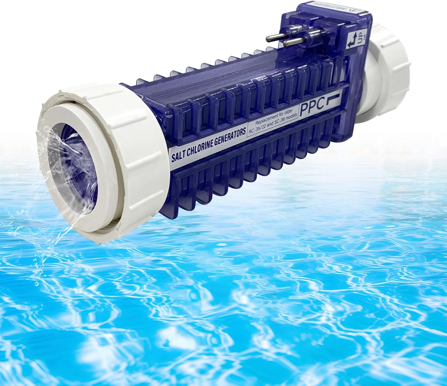 PPC1 Salt Cell for Autopilot Pool Pilot Digital Chlorine Generator, Replaces Old Cell RC-5, RC-35/22, SC-36, AP-150, Salt Cell W/ 5 Blades