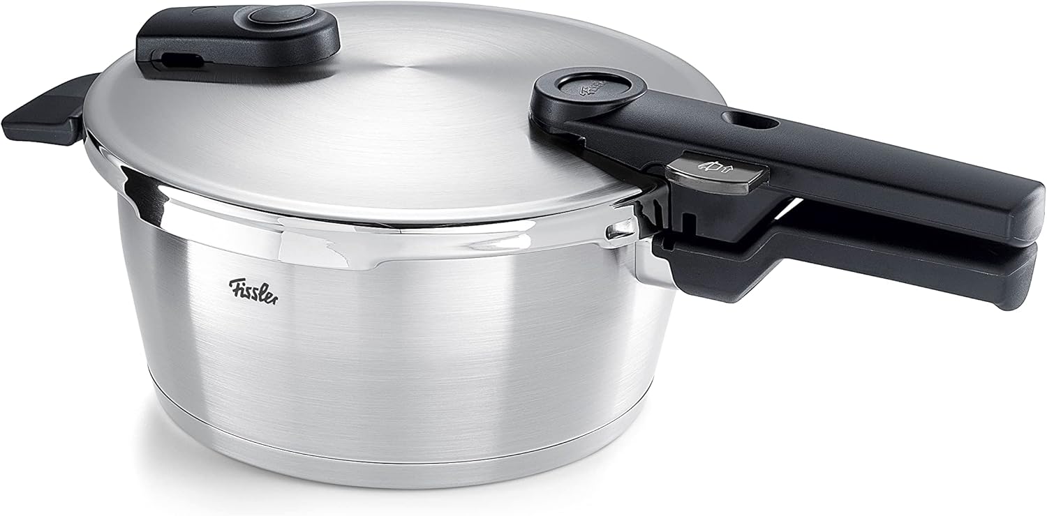 Fissler Vitavit Premium Pressure Cooker with Steamer Insert, 6.3 Quart