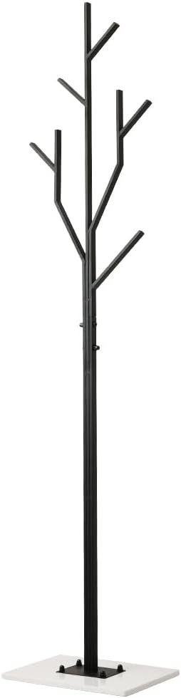 Marble Base Metal Clothing Coat Rack Stand for Hanging Clothes Bedroom Standing Rack Heavy Duty Coat Hanger Freestanding Tree Coat Racks Hallway Entrance Office Hats Coats Scarves Handbags