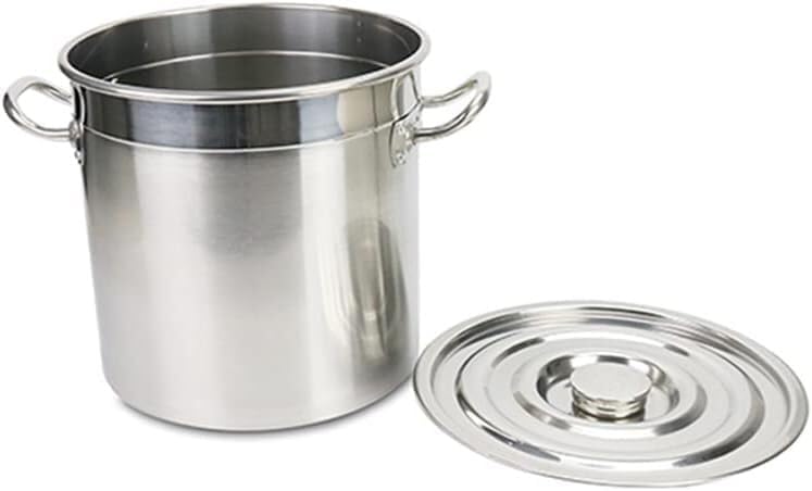 Stainless Steel Stockpot Heavy Duty Kettle - Outdoor Turkey Fryer Pot with Basket & Lid for Lobster, Shrimp, and Crawfish Boil(40cm/15.7inch)