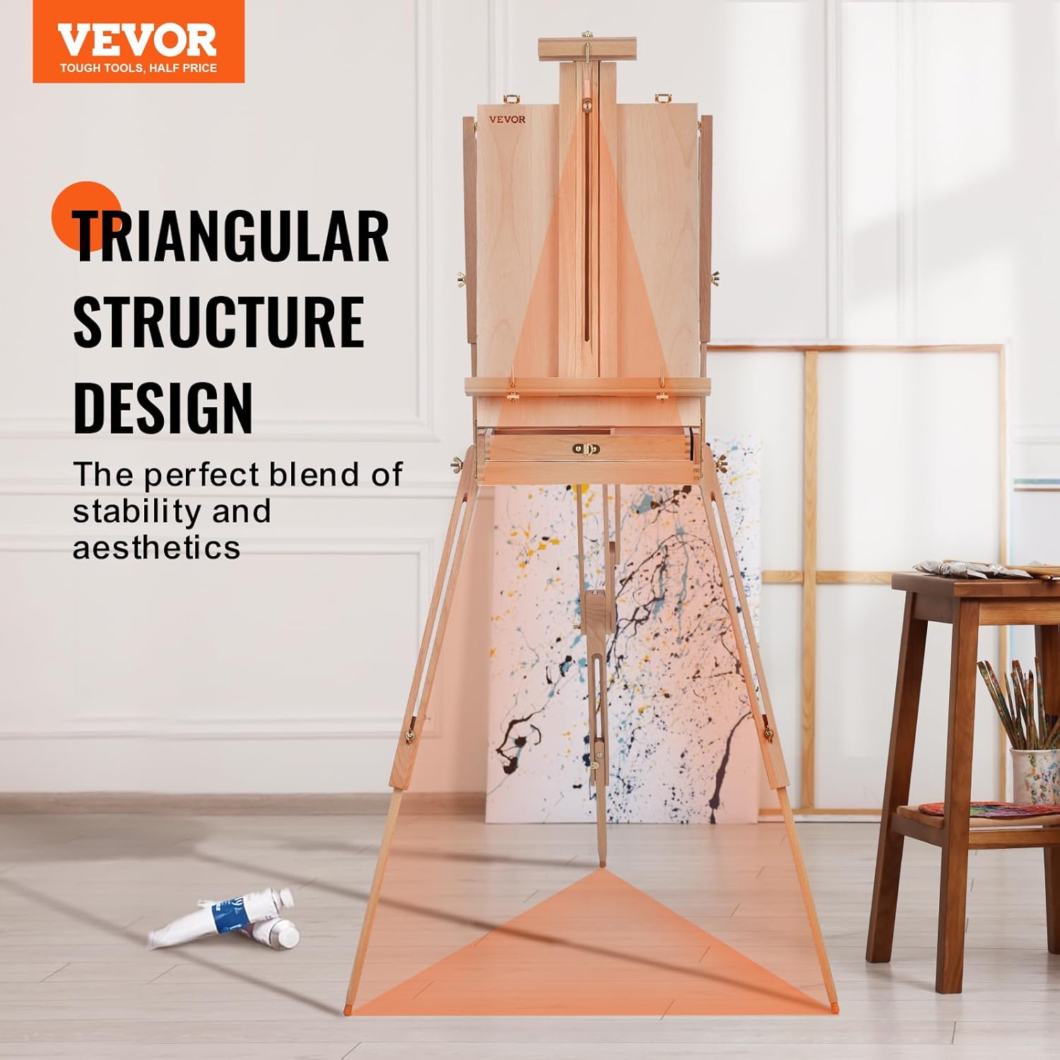 VEVOR French Easel, Hold Canvas to 34