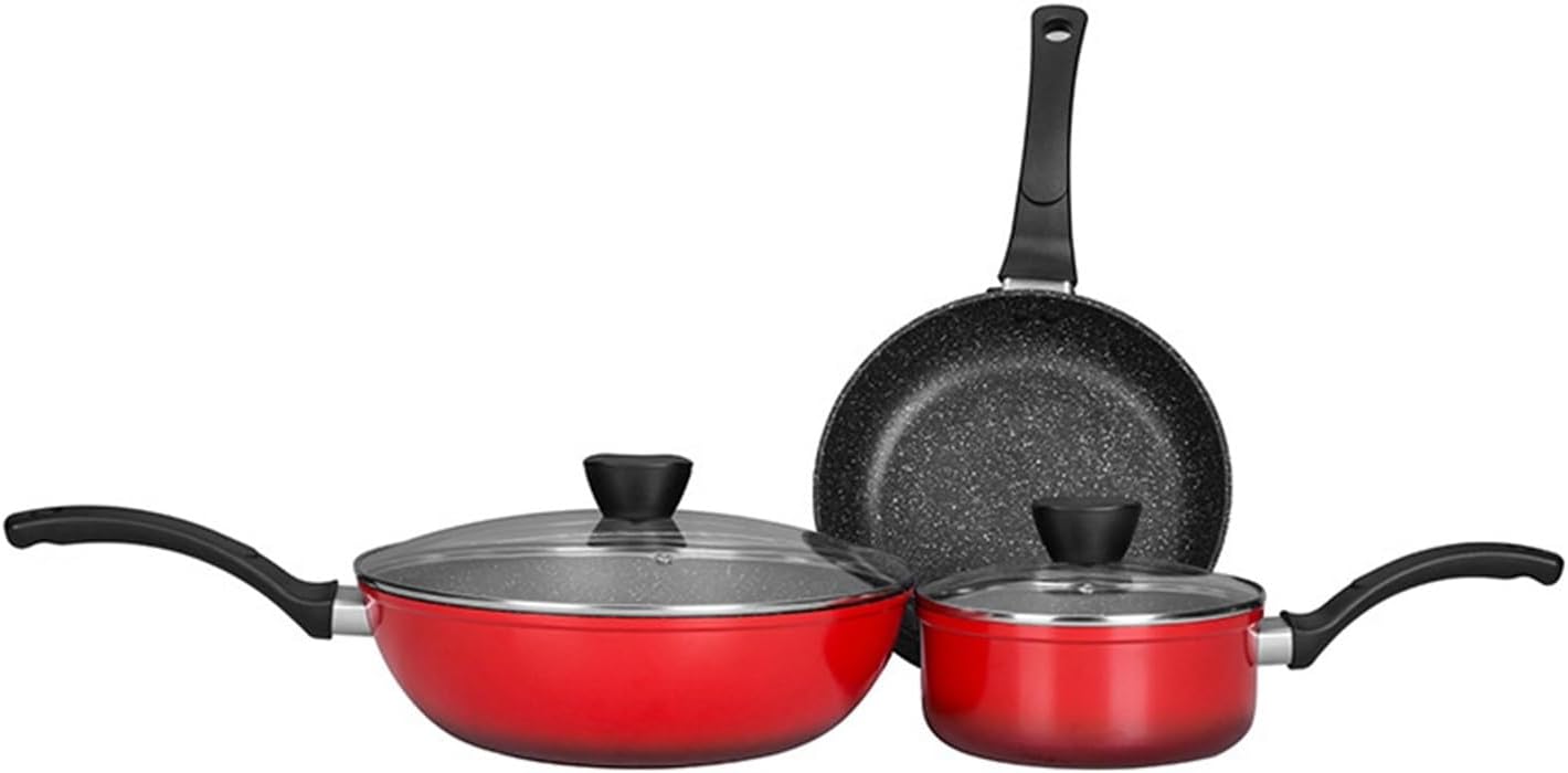 Wok Soup Pot Frying Pan Combination Household Iron Induction Cooker Gas Universal With Three Sets