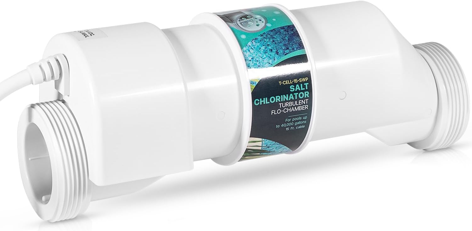 T-15 Turbo Salt Chlorination Cell for Hayward AquaRite, AquaTrol and More Pool Chlorinator Systems, Fits In-Ground Swimming Pools up to 40,000 Gallons, Replaces W3T-CELL-15, T-CELL-15, T-CELL-15-SWP
