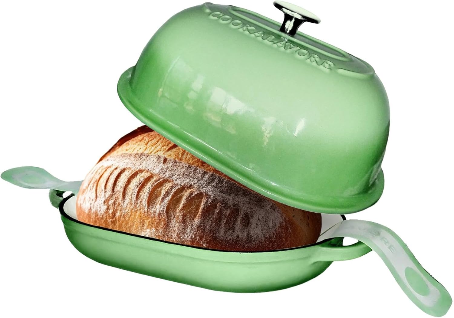 Cast Iron Bread Oven,6 QT Bread Oven,Thick Enameled Loaf Pan with Lid,Bread Pans for Homemade Bread,14.5