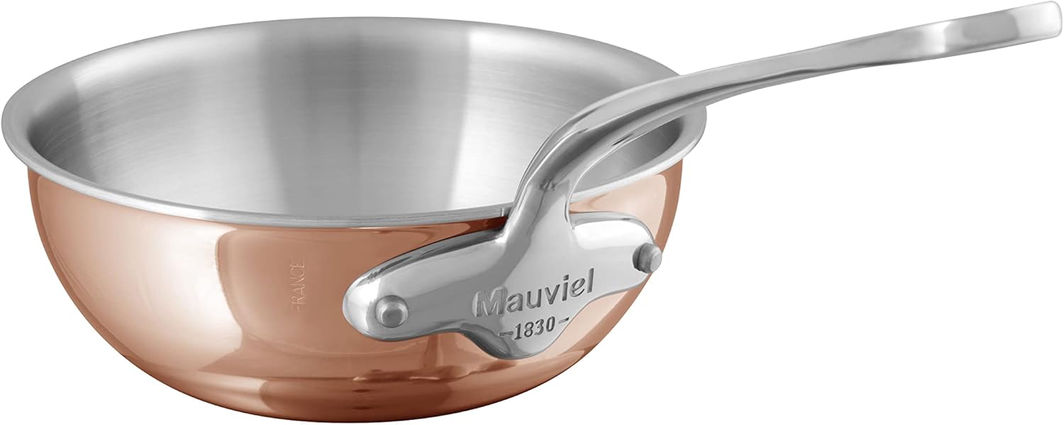 Mauviel M’6S 6-Ply Polished Copper & Stainless Steel Chef Pan, And Cast Stainless Steel Handle, 3.4-qt, Made In France