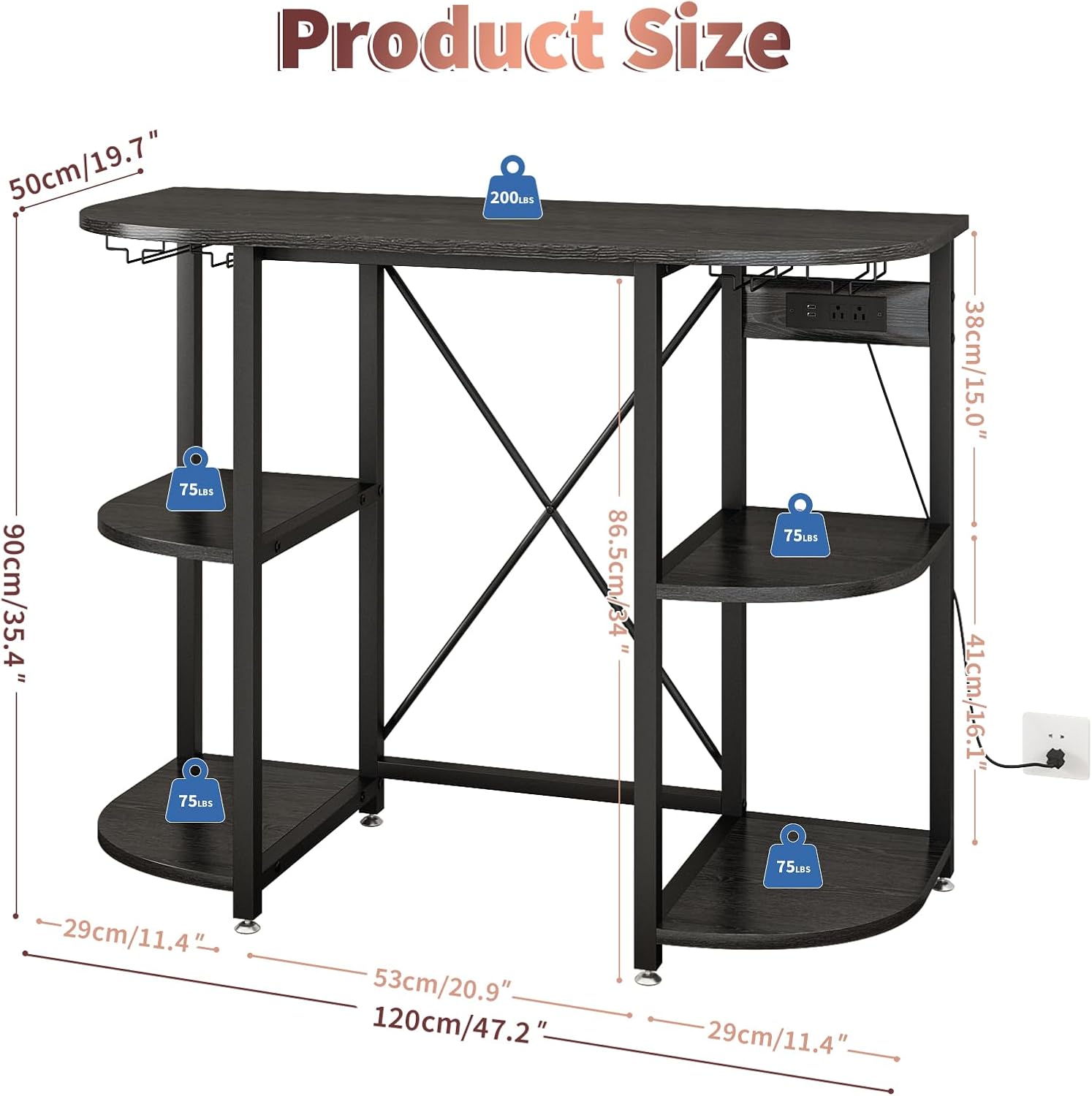 Mini Fridge Stand with Power Outlet and Led Light,Microwave Stand with Storage,Mini Fridge Cabinet with Wine Rack,Bar Cabinet with Fridge Suitable for Kitchen,Dining Room,Living Room,Black