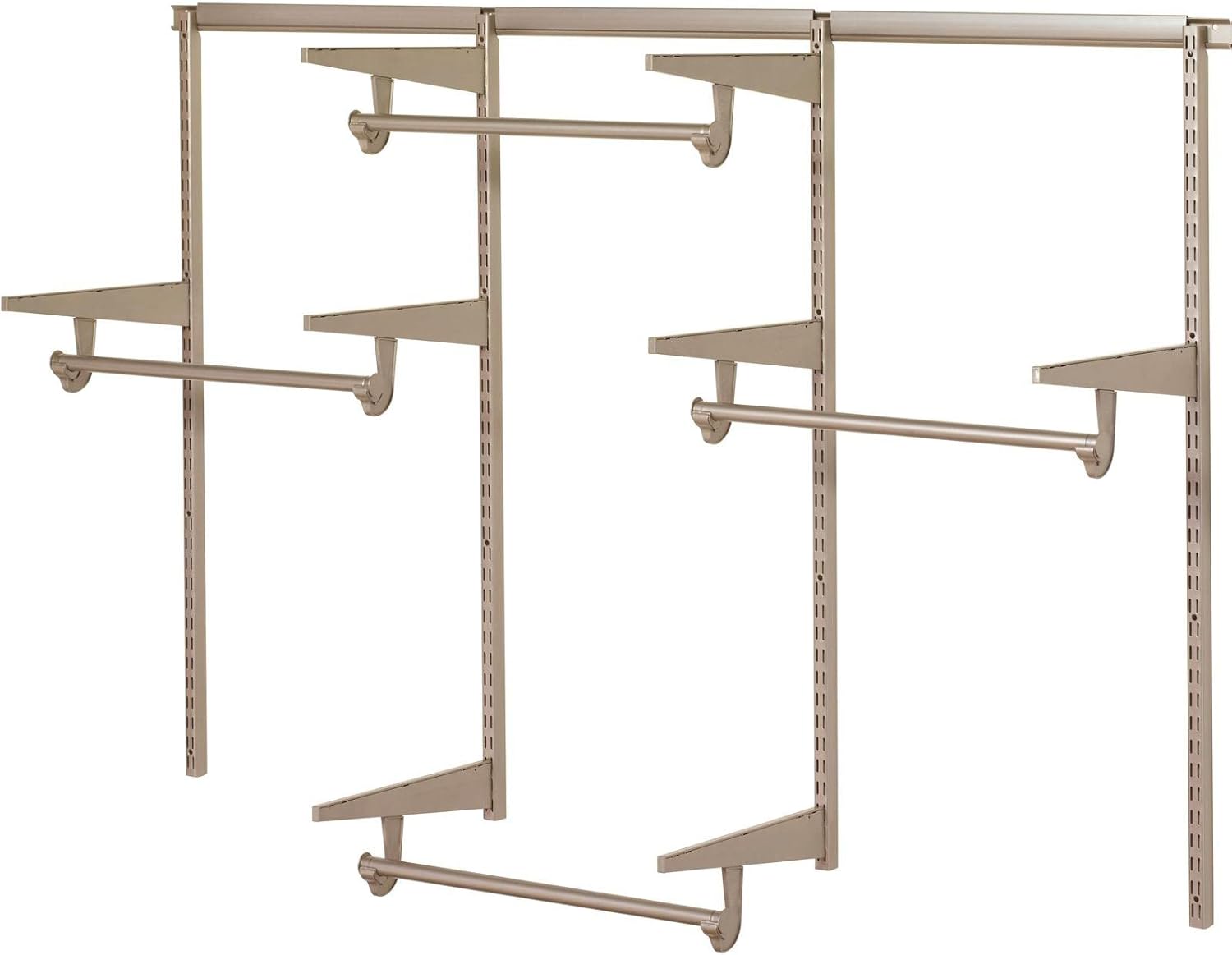 Closet Culture by Knape & Vogt Culture 6 ft. Steel Closet Hardware Kit in Champagne Nickel Shelving (0300-KITA-6CN)