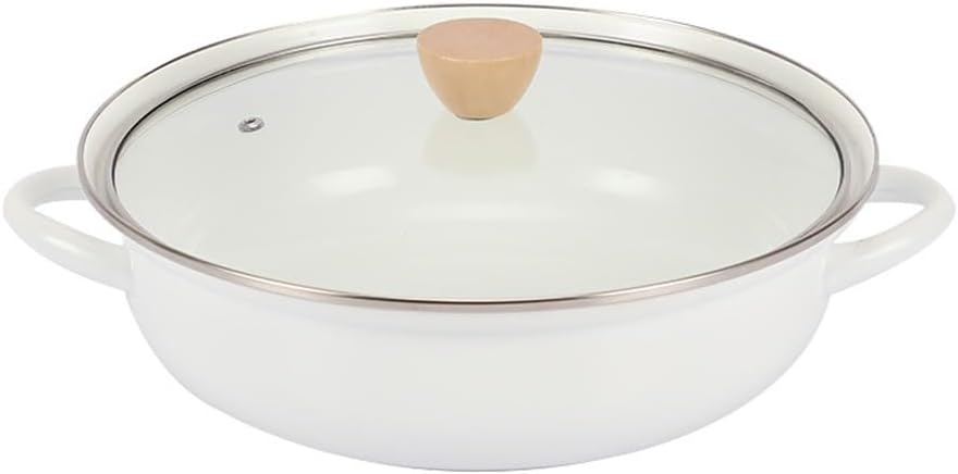 Enameled Clay Pot Large Capacity Soup Thickened Ear Stew with Lid(white-Dinosaur Doodle4)