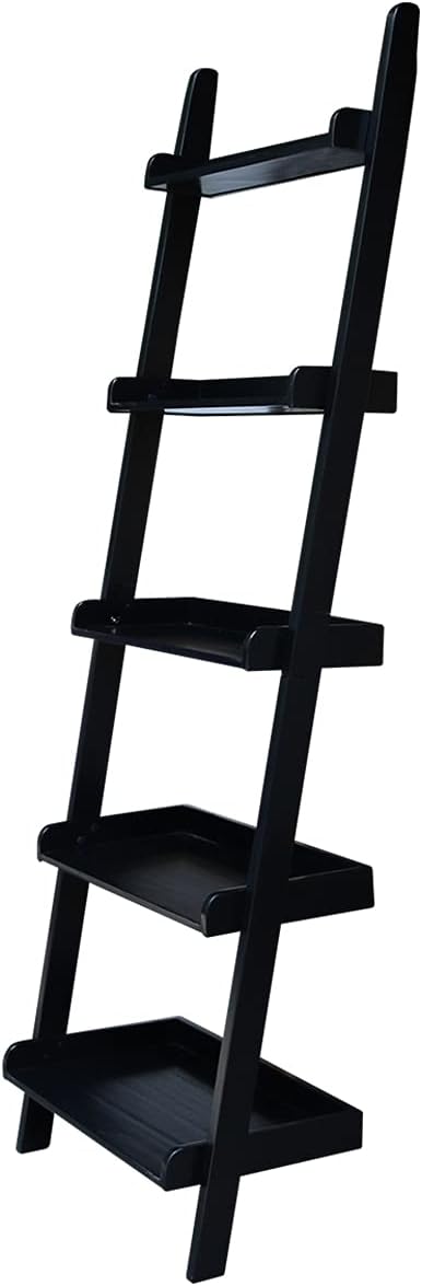 International Concepts 5 Tier Leaning Shelf, Black