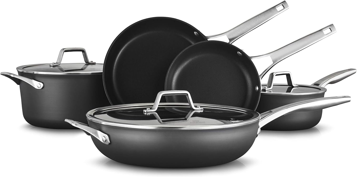 Calphalon Premier Hard-Anodized Nonstick Cookware 11-Piece Pots and Pans Set Dishwasher and Oven Safe with MineralShield Nonstick Technology Durable and Versatile Kitchen Cookware