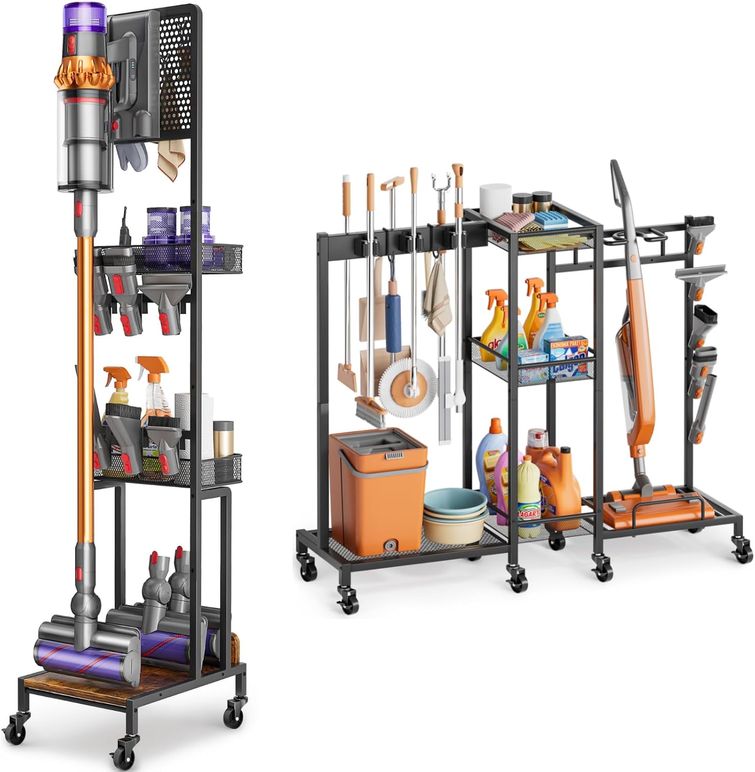 Olakee Vacuum Stand for Dyson and Broom Holder Cart