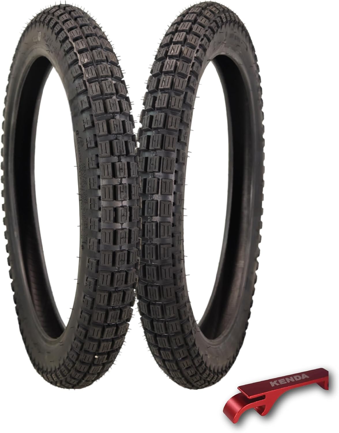 Kenda Small Block K262 Tube-Type (TT) Tires for Small Street and Trail Bikes, Dirt Bikes, and Scooters - Durable Off-Road and On-Road Performance with Keychain