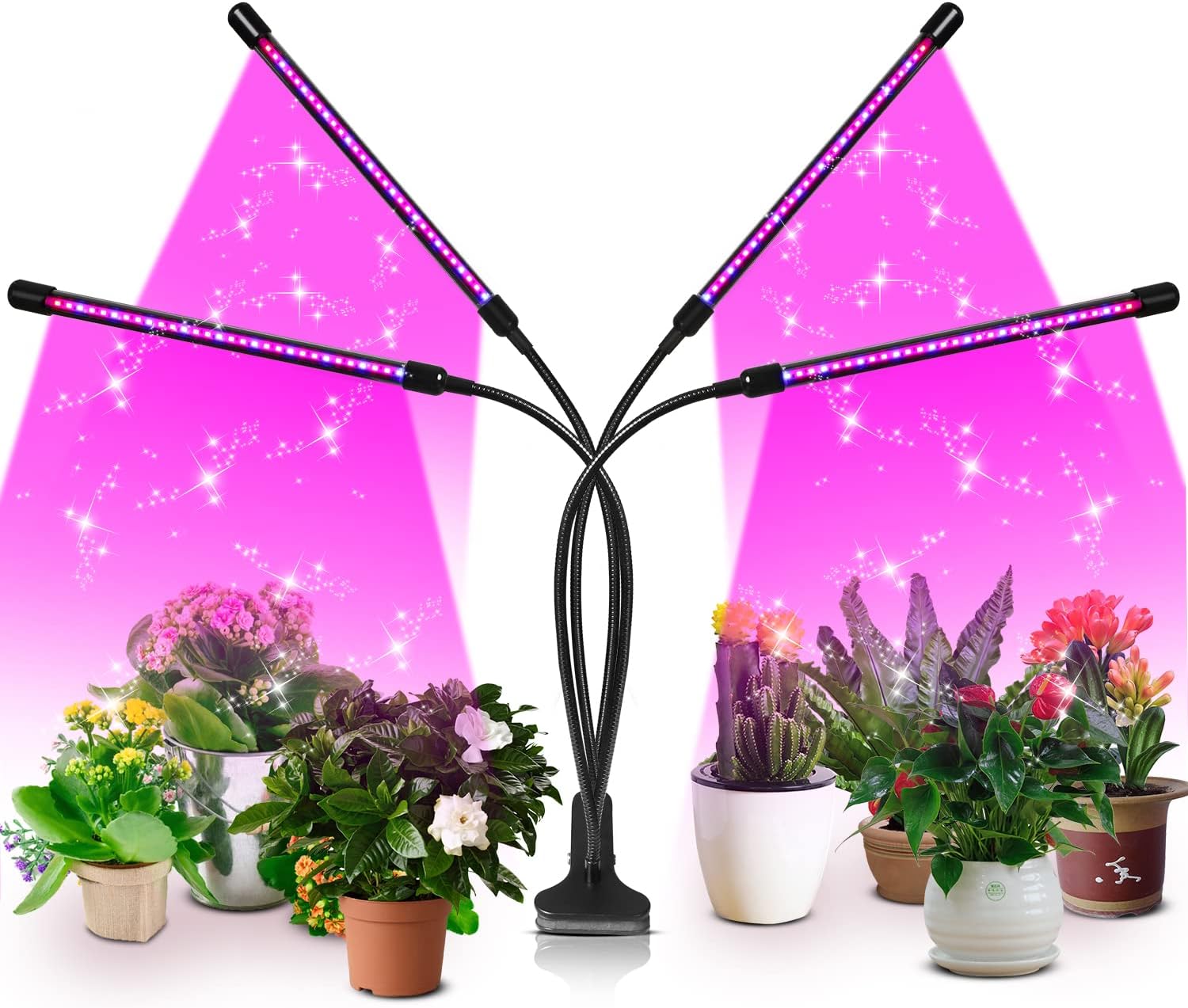 LED Grow Lights 1000W Full Spectrum Grow Light for Indoor Plants & Red Blue Spectrum Plant Light 3 Light Modes with 256 LED for Hydroponics Greenhouse Seeding, Flowering