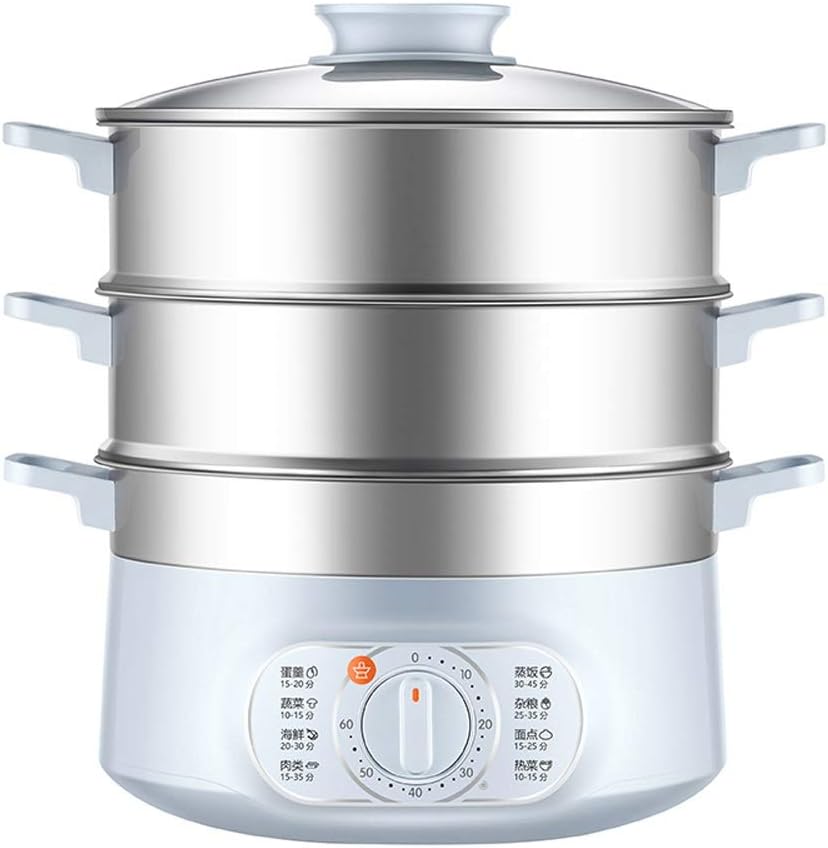 3 Layers Electric Food Steamer Stainless Steel Saucepan Time Scheduling Multi-function Chafing Dish