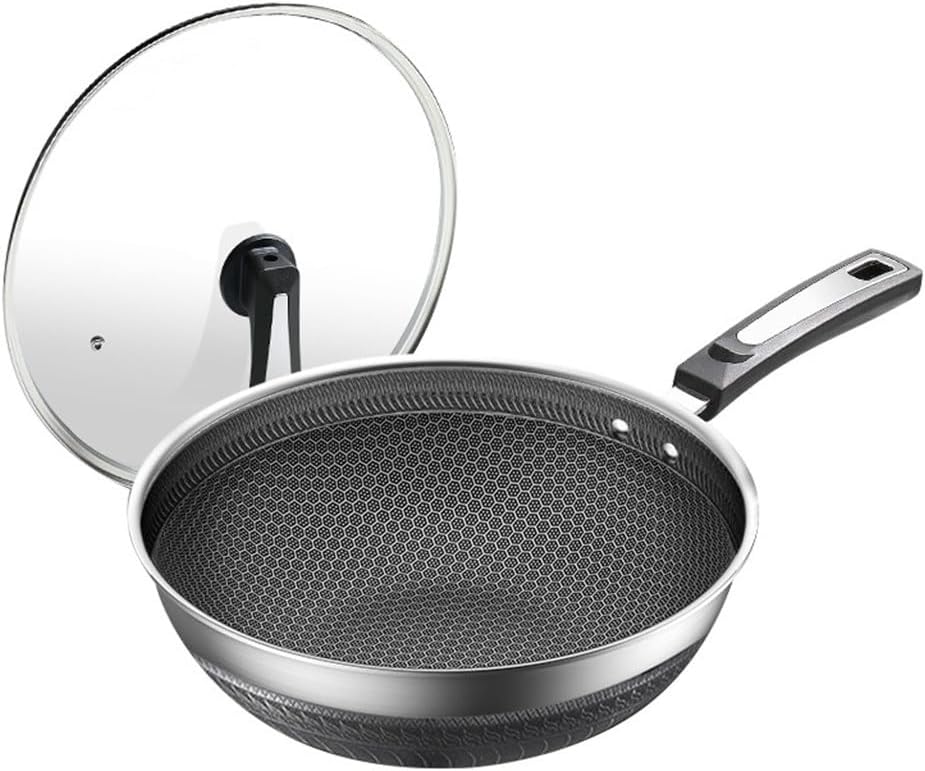 Stainless Steel Wok Non-stick Chinese Household Five Layers Of No Lampblack Frying Pan
