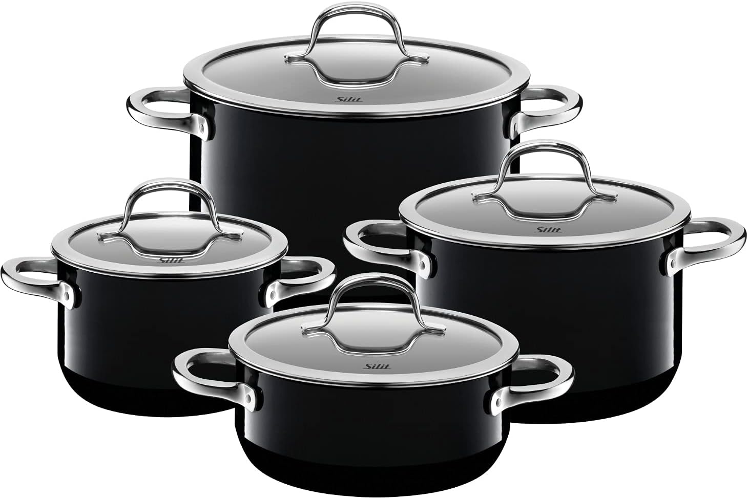 Silit 4 pcs cookware Set Passion Black, Enamel, 58.8 x 33 x 29.6 cm