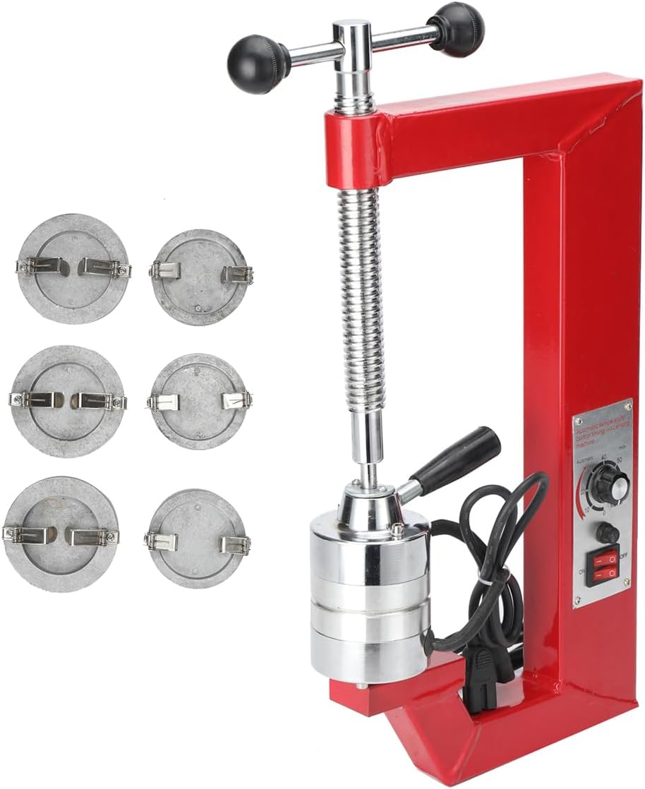 LALABU Tire Vulcanizer Machine, 110V Auto Tire Repair Machine with 6 Mould, 145℃-165℃ Tyre Spread Heating Repair Equipment, 100x80 mm Vulcanizing Area