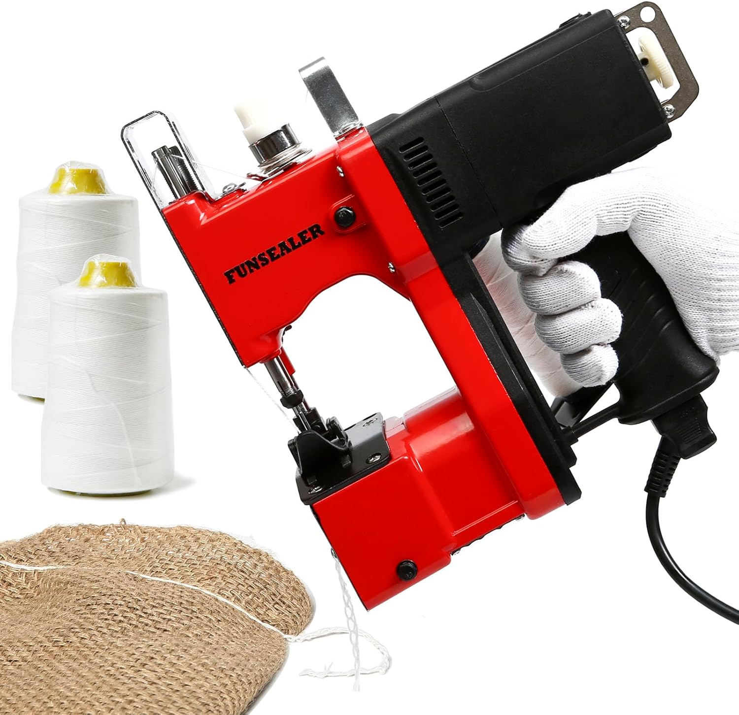 Bag Sewing machine, Heavy Duty Bag Closing Machine For Burlap Bags Sand Bags With 2 Rolls of Thread