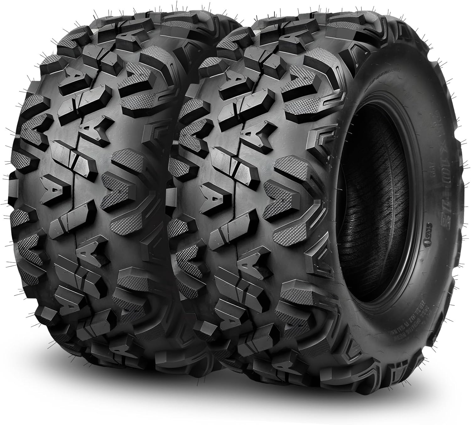 TRIPOWER 25x10-12 ATV UTV Tires 25x10x12 All-Terrain Quad Tires for All Trail Mud Sand Off-Road Tire, 6PR Tubeless, 2 Pack