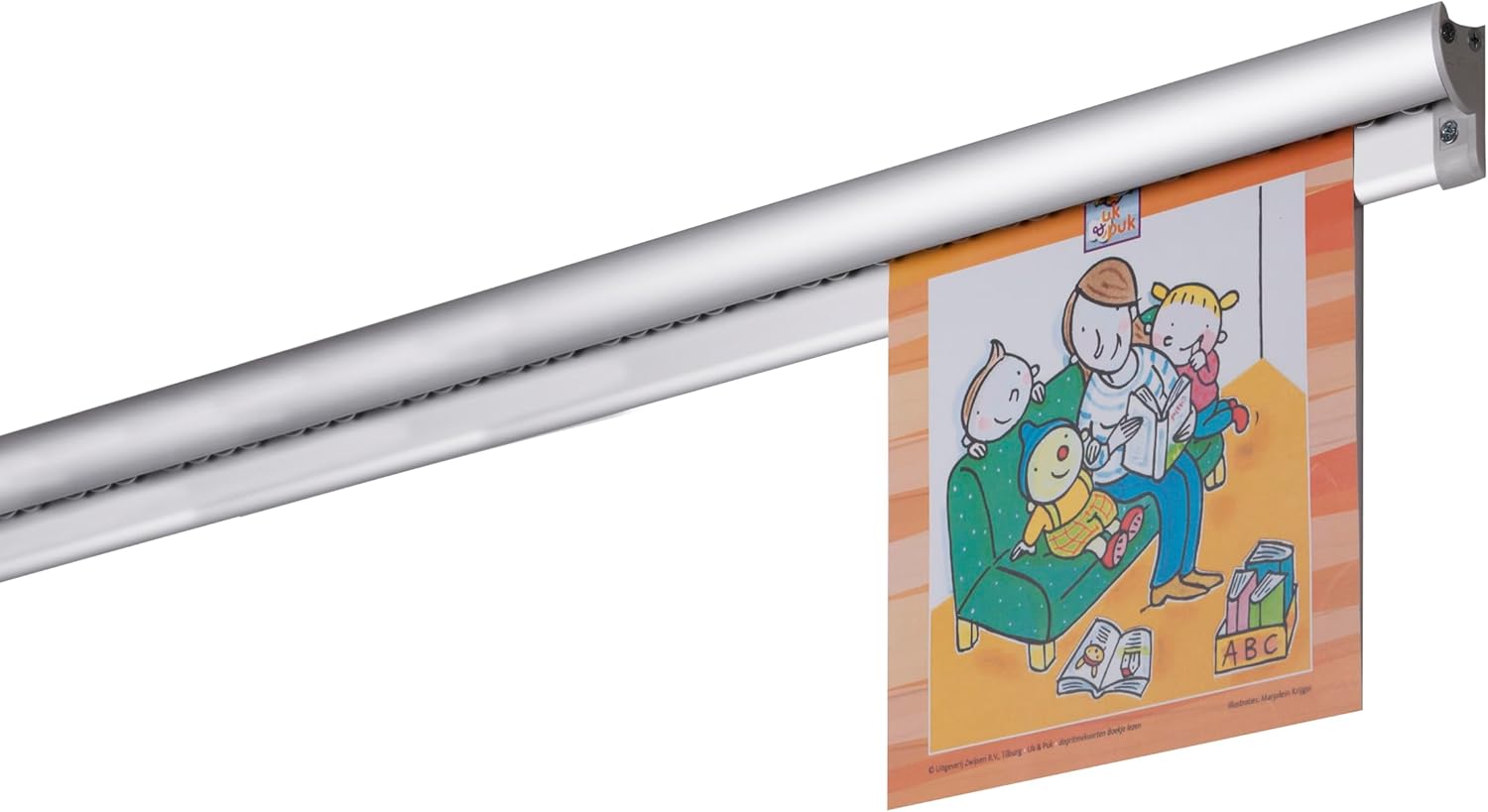 STAS Paper Rail 78.7'' - Wall-Mounted Display for Posters, Photos, Memos, and Drawings - Silver