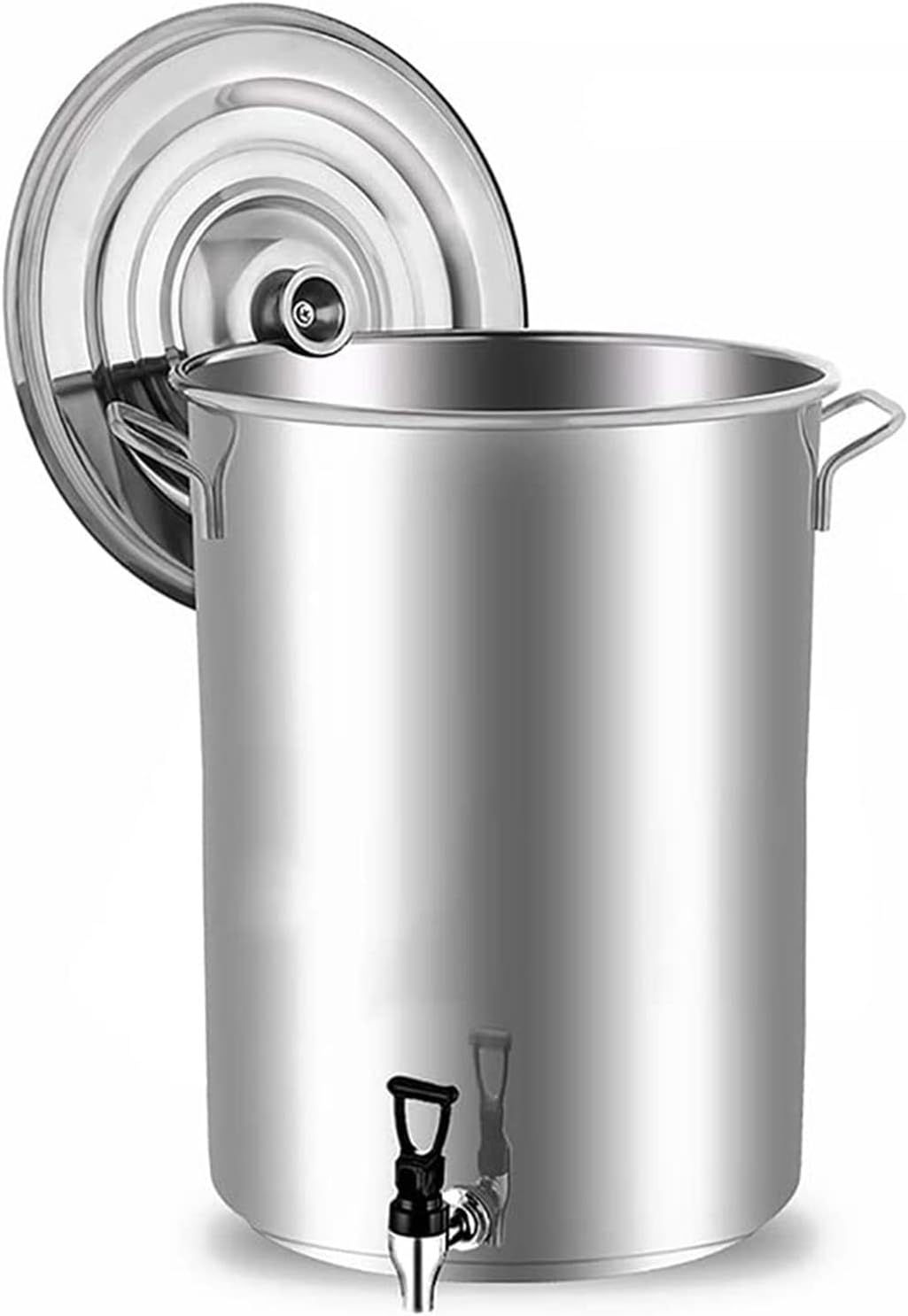 Stainless Steel Soup Bucket with Faucet - Soup Pail with A Standing Lid, Thickened Large-Capacity Soup Bucket, Restaurant Herbal Tea Bucket Milk Bucket Hot Water Bucket,50X60Cm