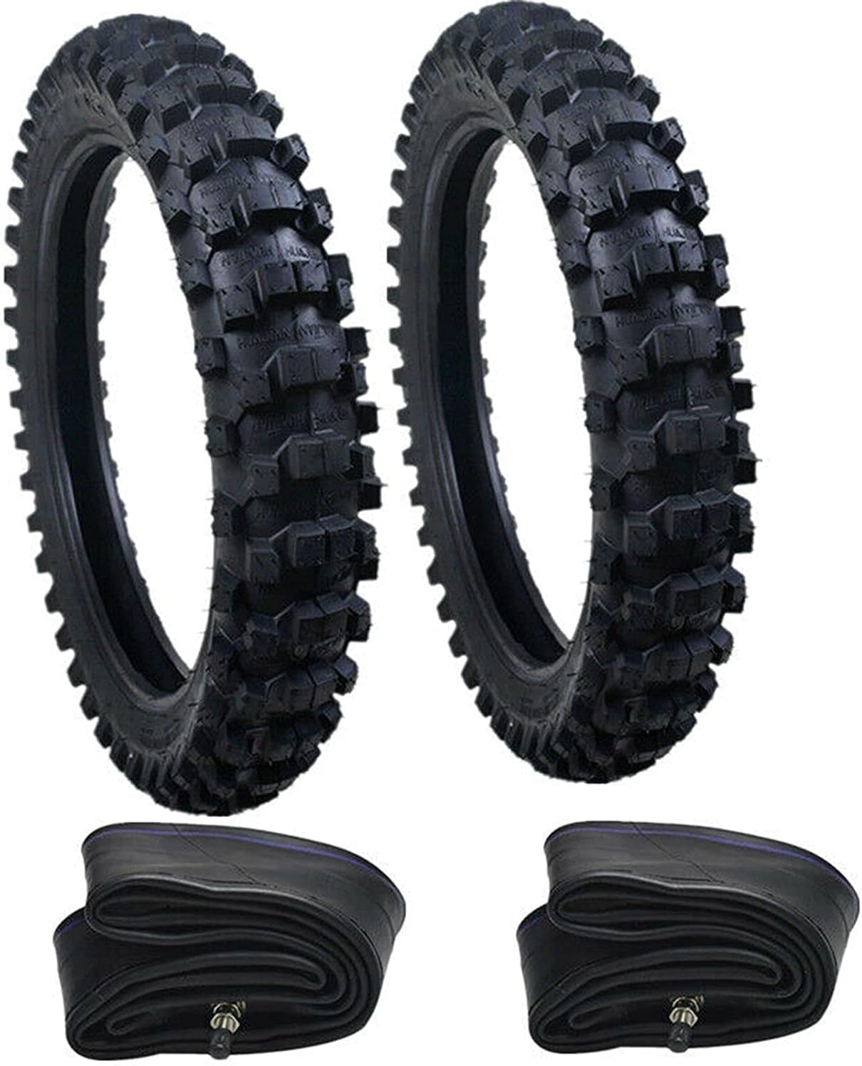 PanDair 2 Set Tire and Inner Tube Sets - Front 70/100-19 & 90/100-16 Rear Tire Replacement Set For Off Road Dirt Pit Bike Motocross TTR125 CRF150 DRZ125 XR100 KX100