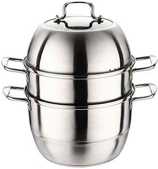 Stainless Steel Three-Layer Steamer, and Heat Resistant, Easy to Clean, Universal for Induction Cooker(