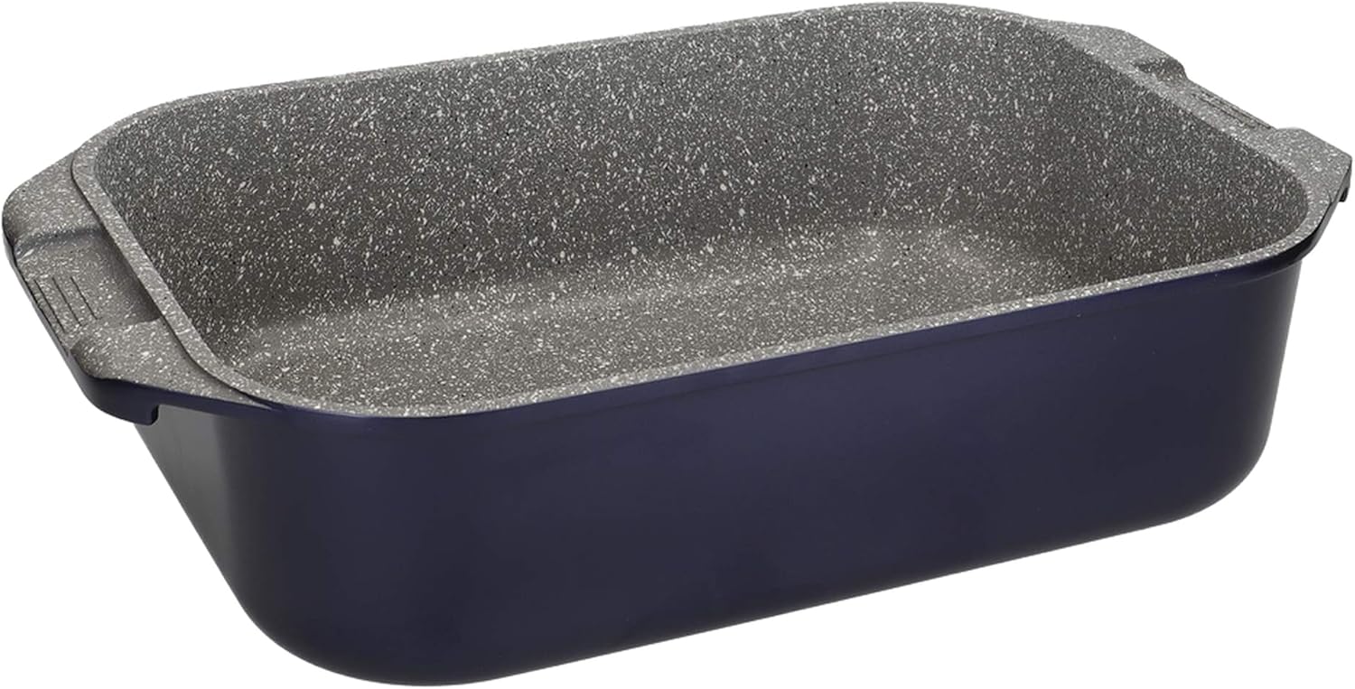 MasterClass Deep Cast Aluminium Roasting Tin, Lightweight Roasting Tray with Handles, Oven and Induction Safe, 41 x 26 cm, Grey Ombre