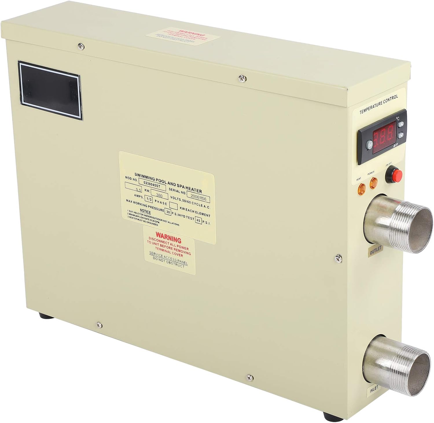 Hozee 5.5KW 220V Electric Pool Water Heater Water Heater Thermostat For Above Ground Inground Pool SPA Hot Tub Portable Pool Heater Electric Thermostat Heater Pump Swimming Pool Thermostat SPA Bath