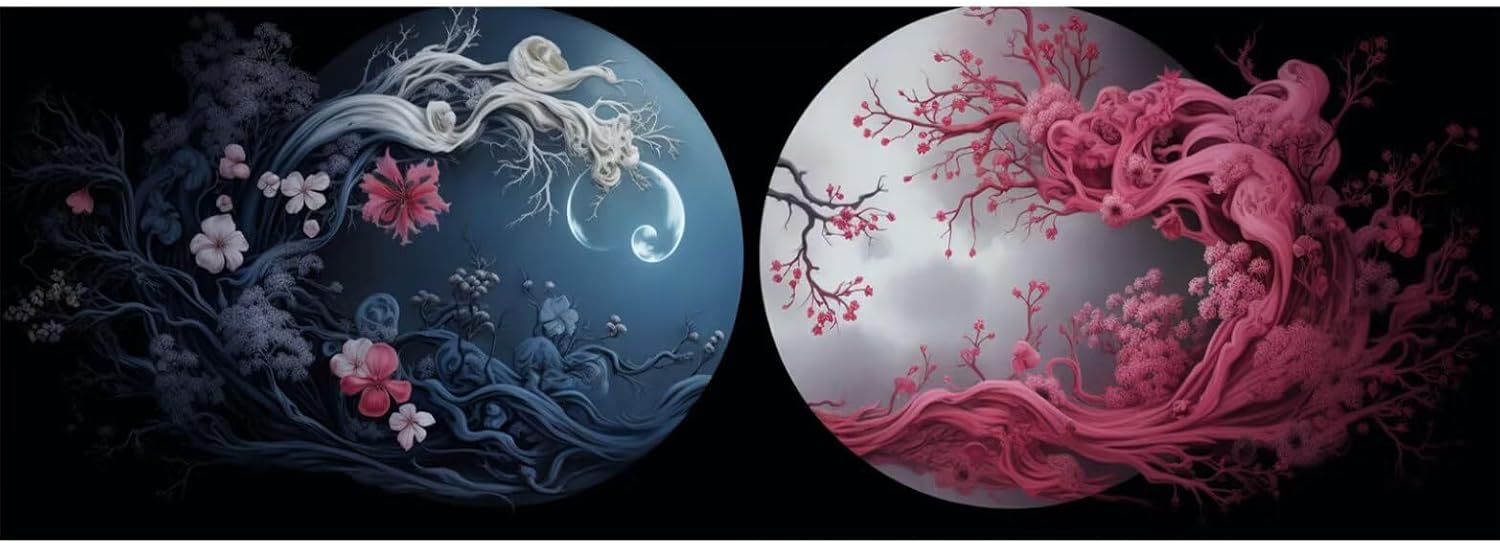 Abstract Moon Diamond Painting, Large Size DIY 5D Diamond Art Kits for Adults, 5D Diamond Painting Embroidery Cross Stitch Arts Craft Kits for Beginners for Home Wall Decor 70x180 cm/28x71 Inch M-478