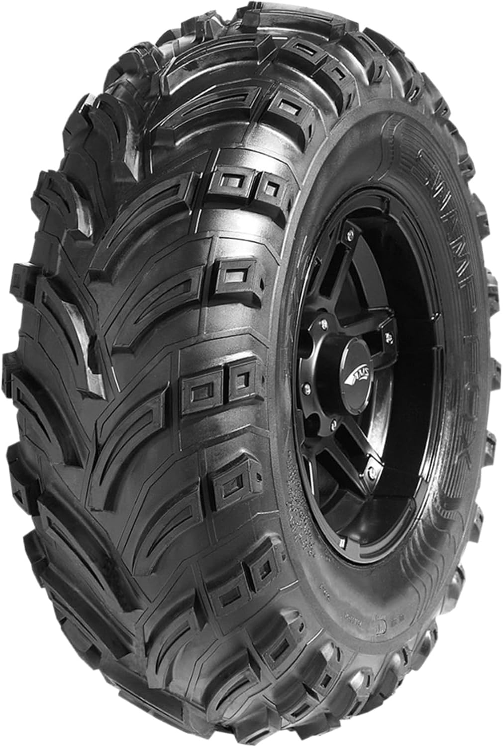 AMS Swamp Fox M/T ATV UTV Mud Off-Road Tire-24x8.00-12 24x8-12 24x8x12 40J Load Range 6 Ply BSW Black Side Wall