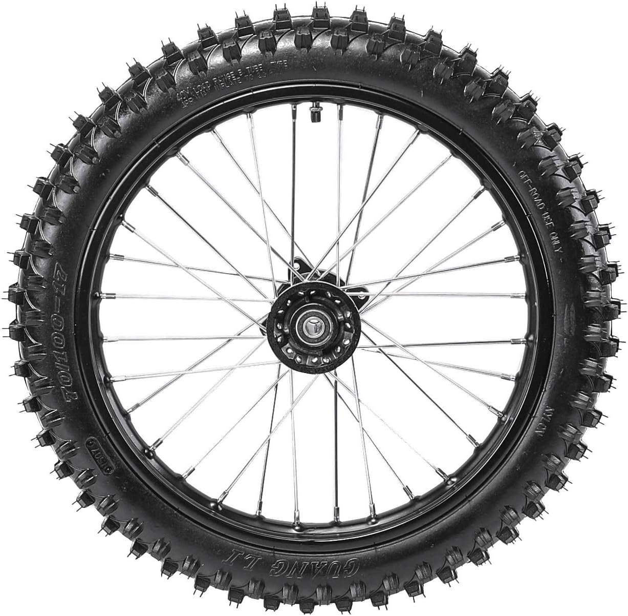 70/100-17 (2.75x17) 1.6x17 Front Wheel Tire and Rim Inner Tube With 15mm Bearing Assembly for Dirt Pit Bike