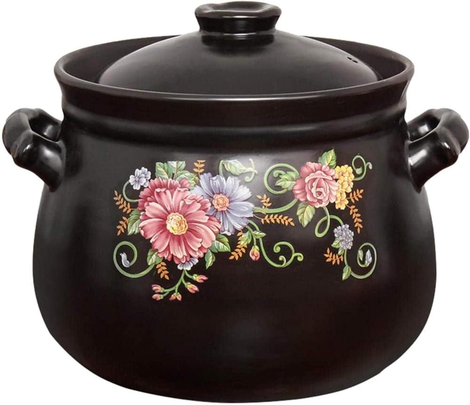 6L Ceramic Casserole Pot with Lid, High-Temperature Resistant Clay, Non-Stick, Healthy Cooking for Stews & Soups