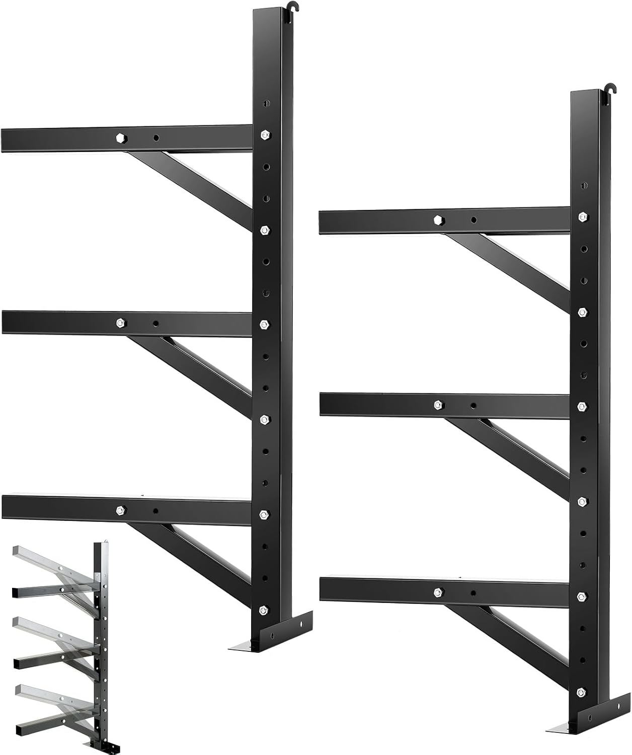 2 Pack 3 Layer Shipping Container Shelving Accessories Adjustable Heavy Steel Cargo Trailer Shelving Capacity up to 1200 Lbs Hanging Shelf Brackets for Heavy Duty Trailer Containers