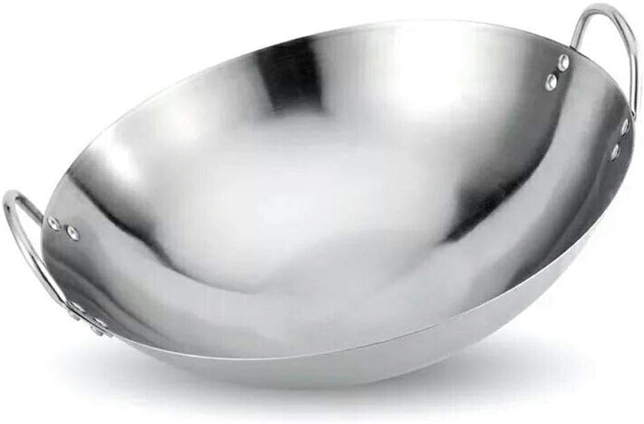 Stainless Steel Non Coating Gas Induction Cooker Cooking Pot Stew Pot Manual Cookware Fry Handmade Restaurant Chef Hotel