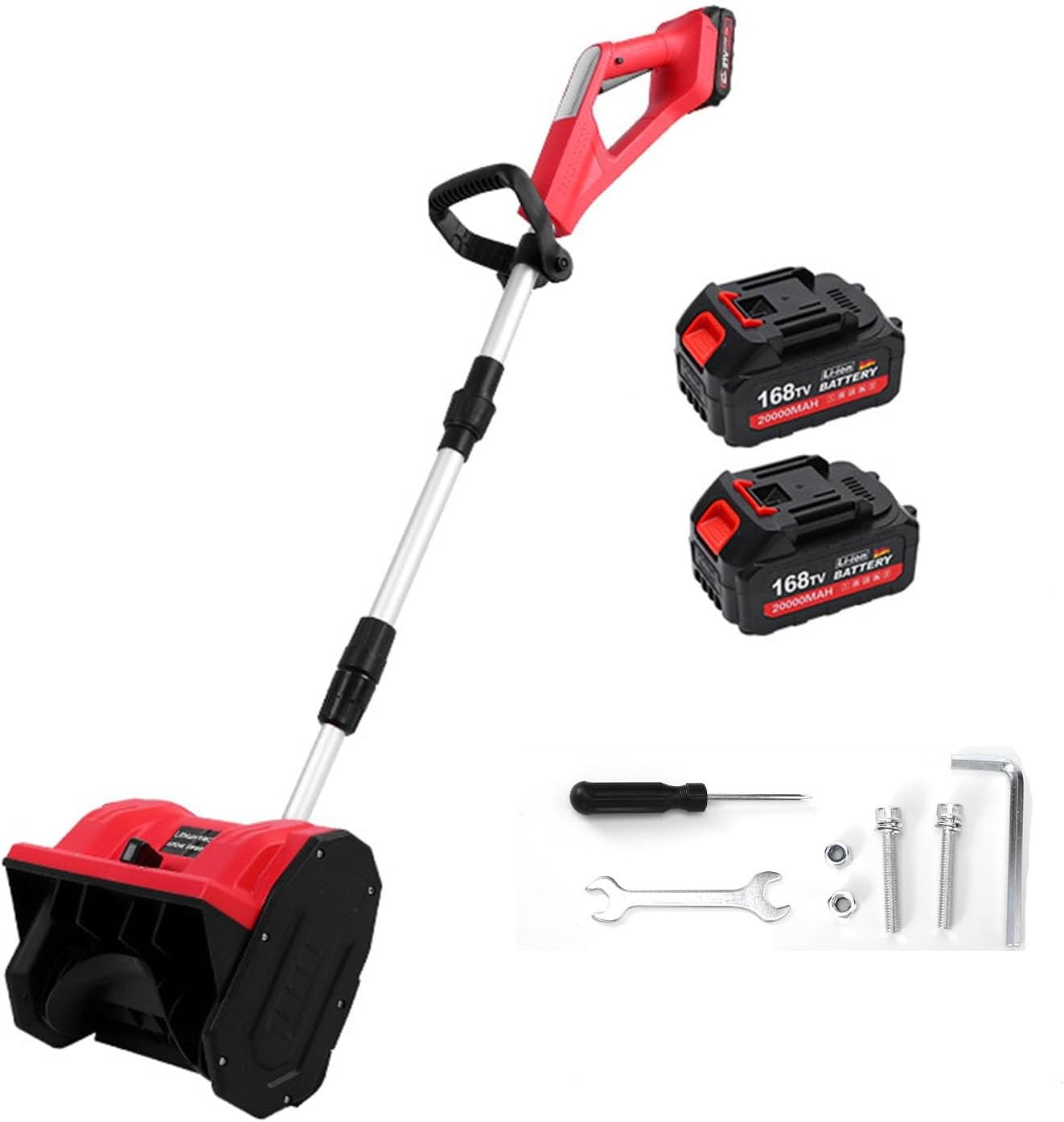 Electric Snow Blower 21V, 12-Inch Cordless Snow Shovel with Can Work Continuously for 1 Hour & Adjustable Handle, Compact Snow Removal for Deck, Patio & Driveway