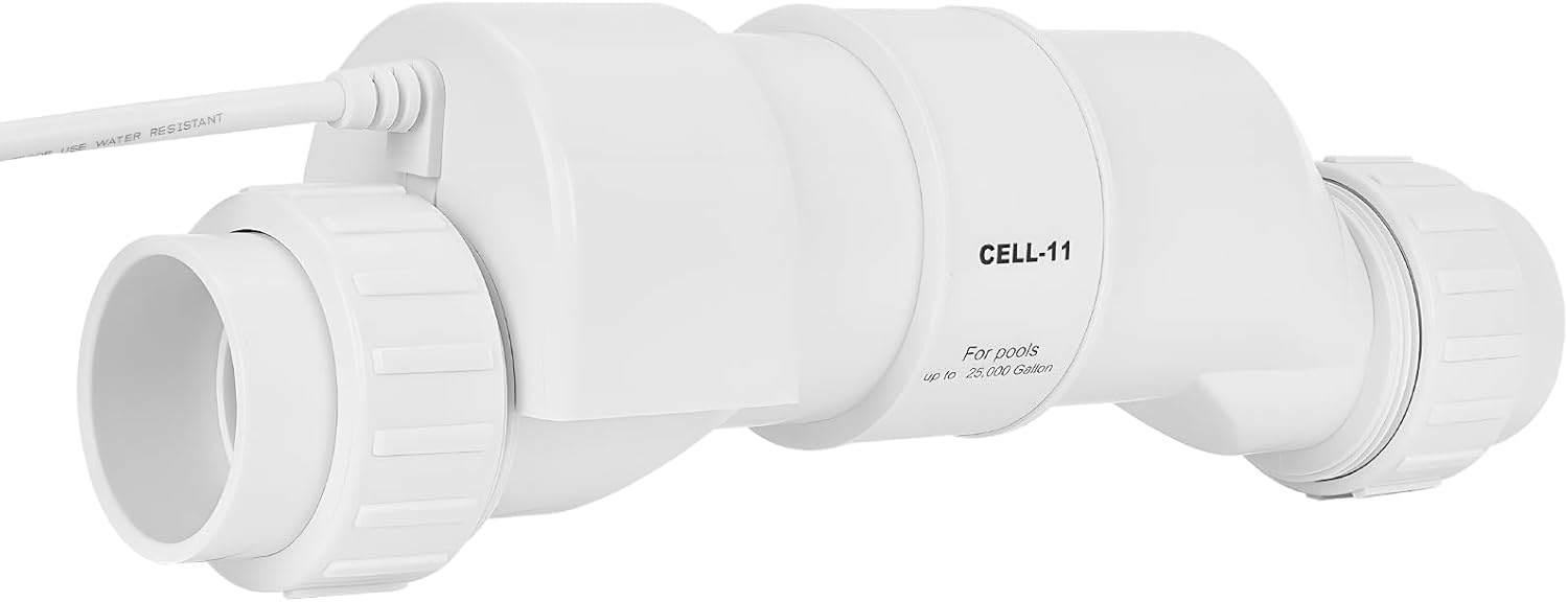 Ecoraiser Model Cell 11, Compatible with Hayward Turbo Cell T-Cell 9 Replacement Salt Cell for Pools Up to 25,000 Gallons, with Cleaning Stand