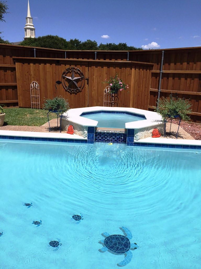 Turtle Group Ceramic Swimming Pool Mosaic (Blue)