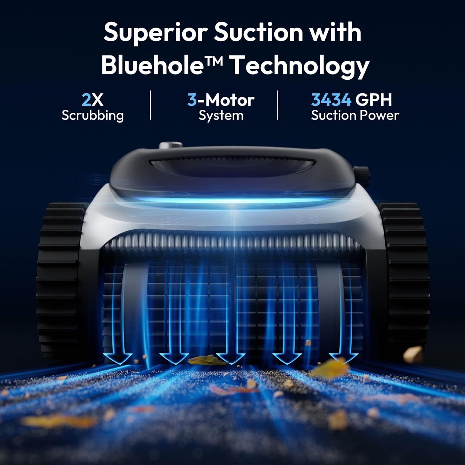 700 C10E Pool Cleaner Robot, Cordless Pool Vacuum w/Superior Suction, Triple Motors, Smart Navigation, APP Control, Wall/Waterline, 140-Min Runtime for Inground Pools up to 861 Sq.Ft