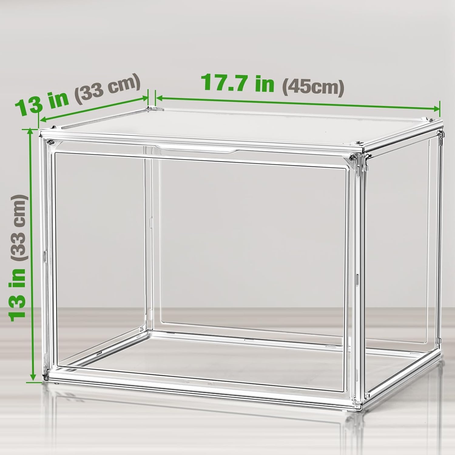 5 Pack Extra Large Acrylic Display Case, XXX-Large Boot Shoe Box, Clear Storage Organizer Stackable Handbag Purse Collectibles Helmet Shoe Case for Closet