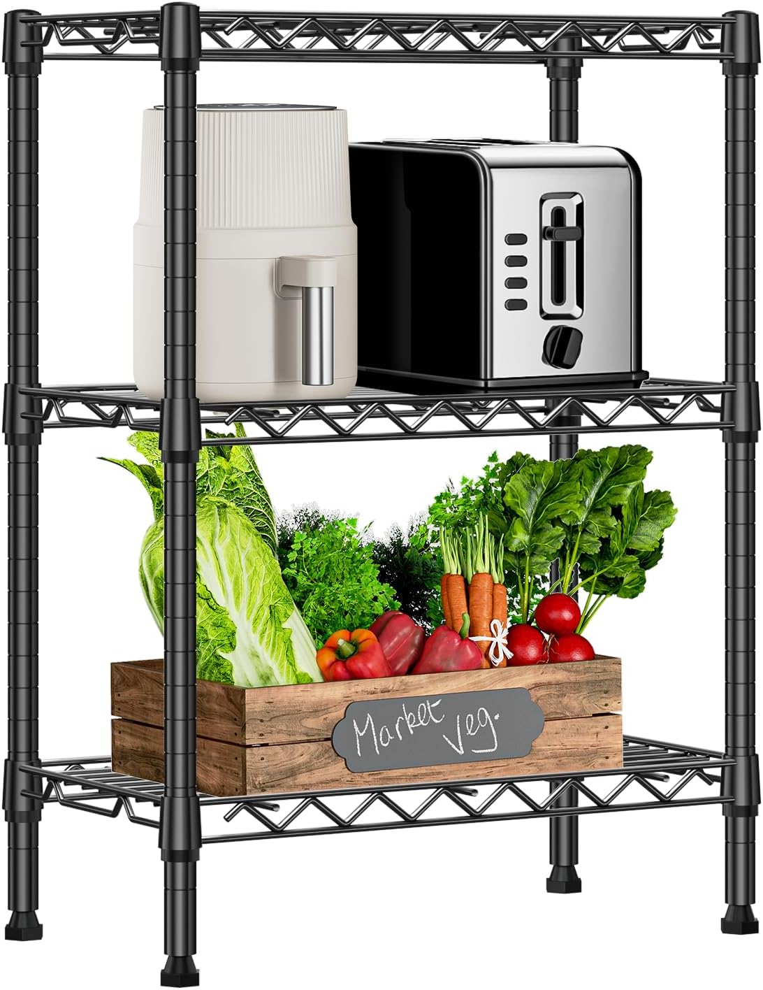 1750 LBS Storage Shelves 5-Tier Utility Shelving Unit Steel Organizer Wire Rack for Home,Kitchen,Office,Garage, Capacity 17.7