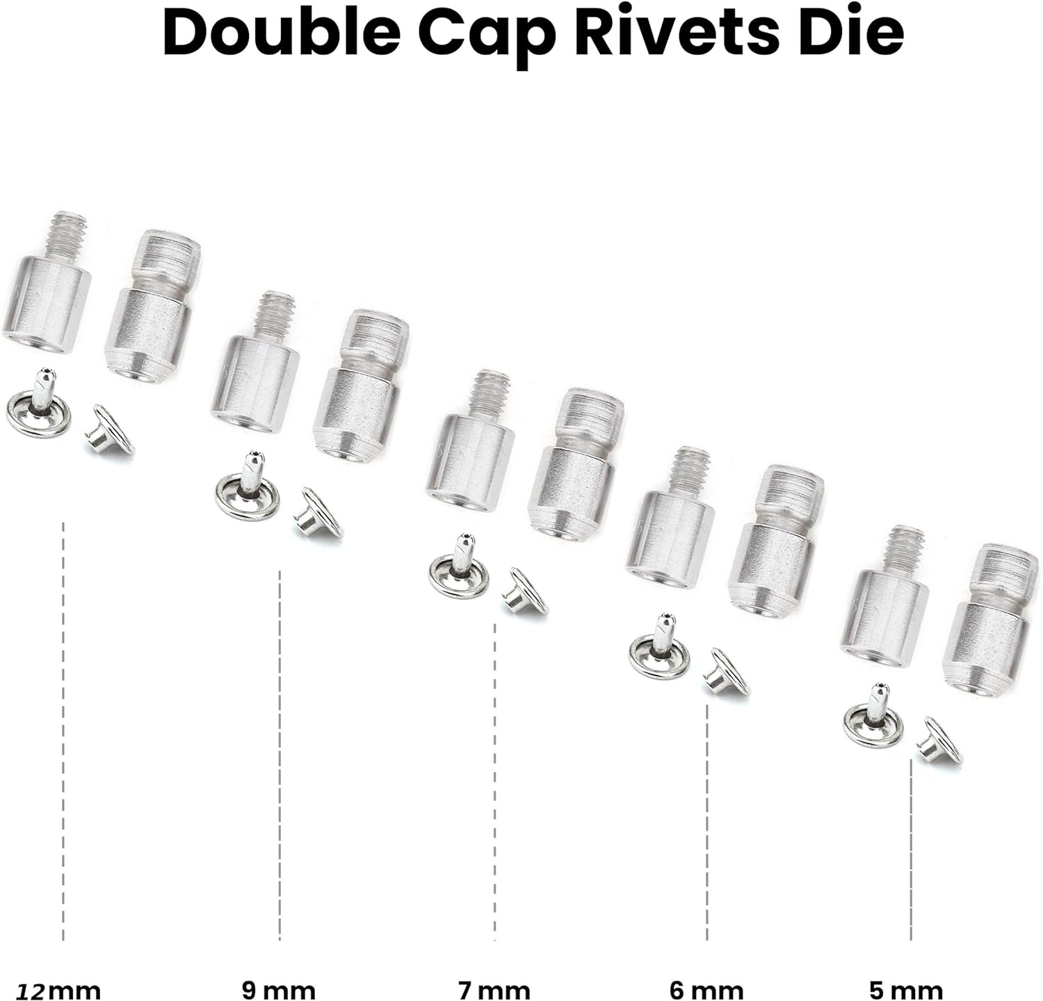 16 pcs Snap Button, Rivet, Eyelet, Grommet Install Setting Die Mold Set for HandPress