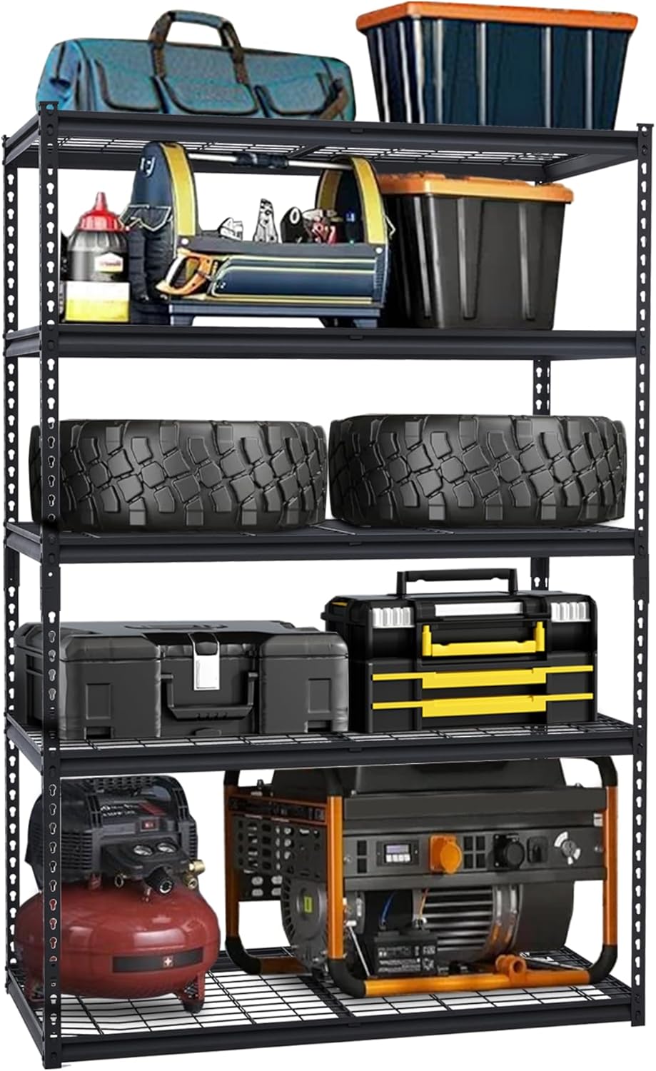 Heavy Duty Storage Shelves 48x24x72 in, 2500Lbs Adjustable Metal Shelving for Garage Organization, Durable Garage Shelving Easy Assemble