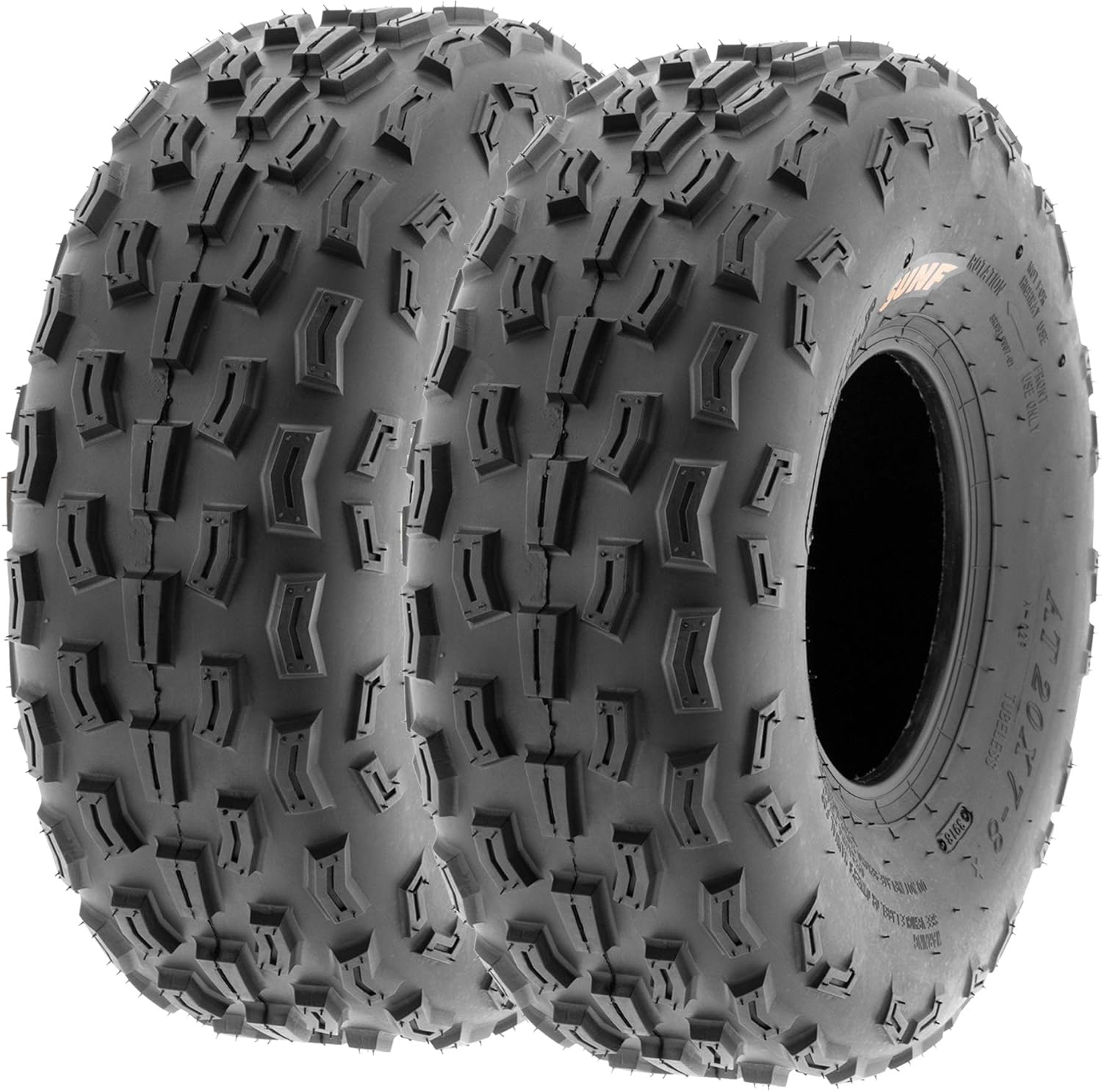 SunF 20x7-8 ATV UTV Tire 20x7x8 Knobby Tubeless 6 PR A029 - PAIR of 2