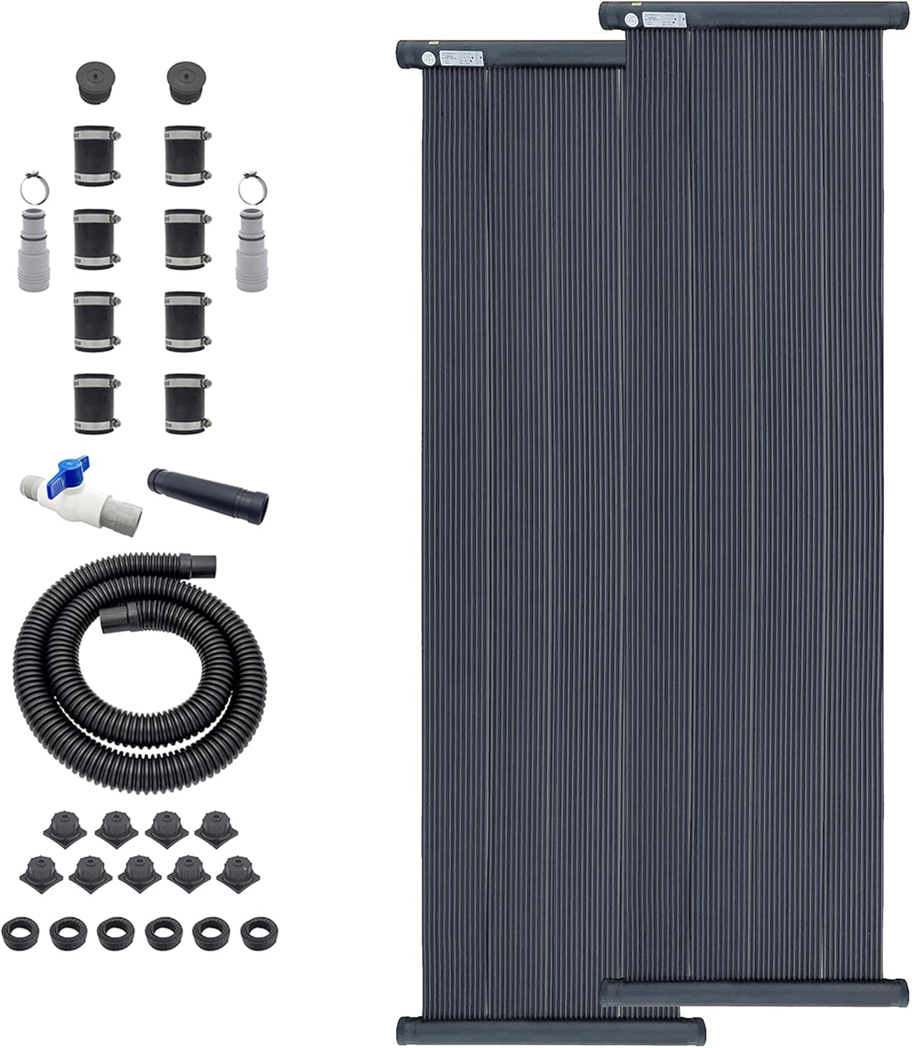 Ultimate Solar Heater for Above Ground Pools - Premium All-in-One Package - Includes (2) 2'x12' High-Performance Solar Panels & Mounting Hardware