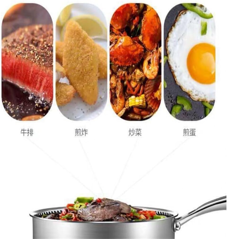 Stainless Steel Frying Pan, Household 304 Flat Bottomed, Uncoated And Non Stick