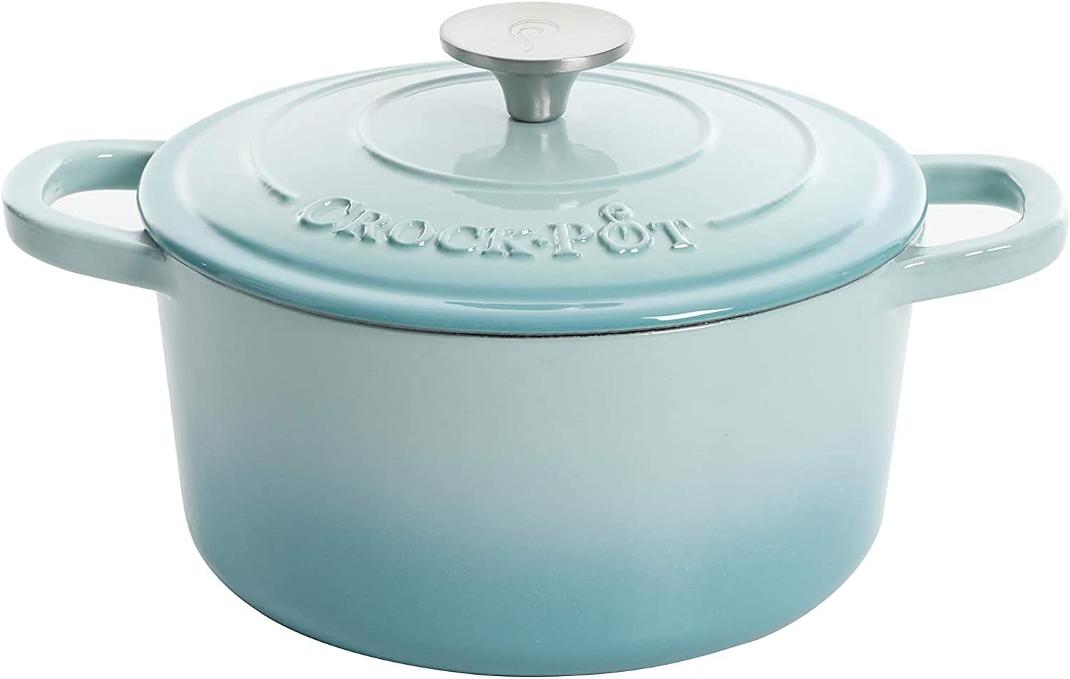 Crock-Pot Artisan Round Enameled Cast Iron Dutch Oven, 7-Quart, Aqua