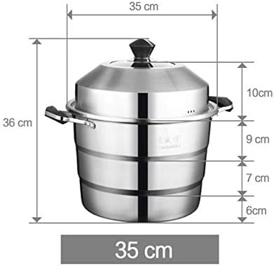 Double Boilers Stainless Steel Soup Pot Cookware Kitchen Multi Cooking Tool Steamer Steam Pots Induction Cooker Basket,45Cm，45cm