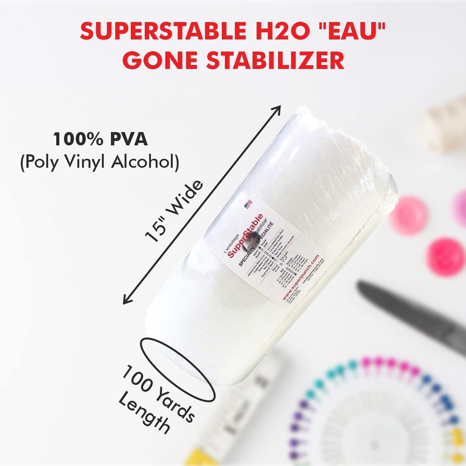 Superpunch Wash Away Stabilizer, SuperStable H2O 