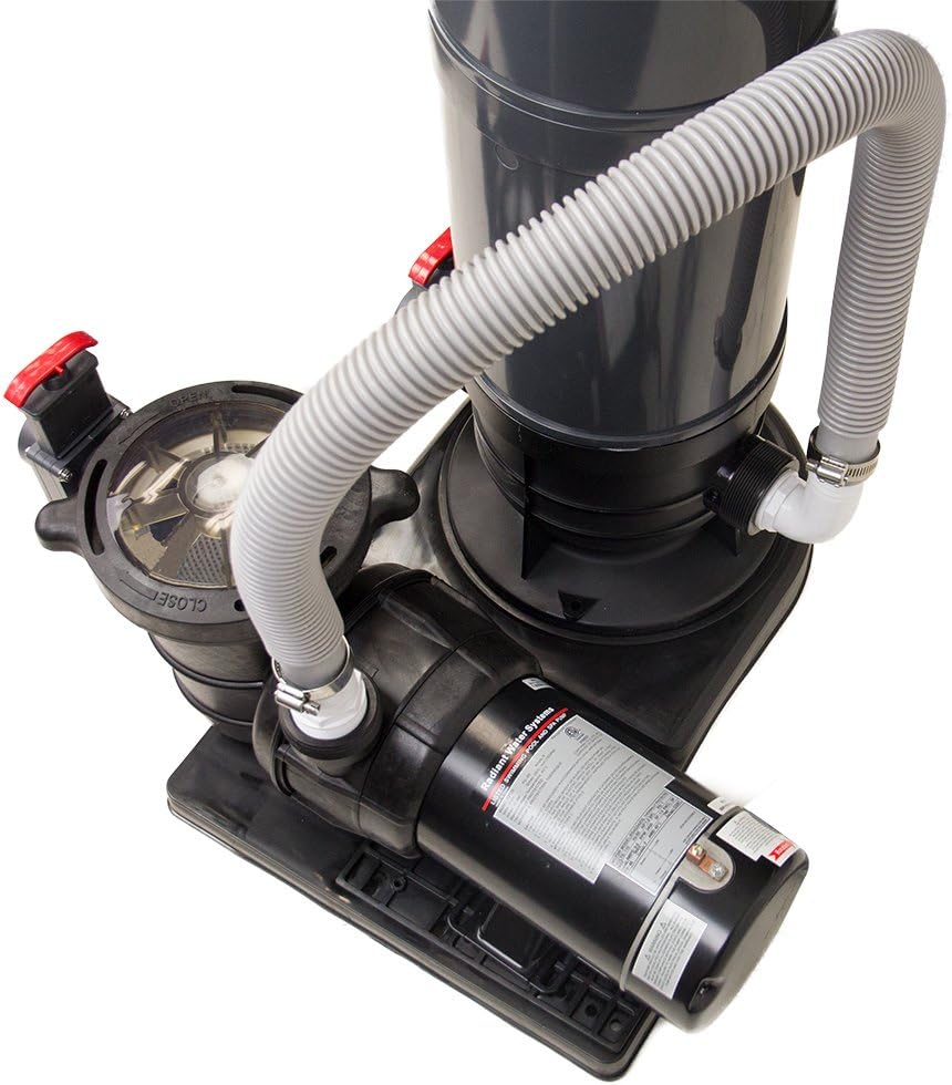 Rx Clear Radiant Cartridge Filter System for Above Ground Pools | 1 HP Extreme Force Pump | 200 Sq. Ft. Cartridge | 115V Single Speed | For Pools up to 15,000 Gallons | 1 ½